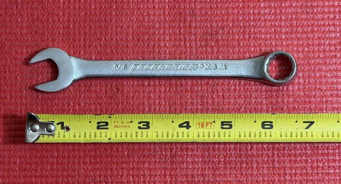 Vintage ProAmerica 9/16" Combination Wrench, No 2018, Made in USA