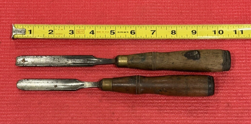 Vintage Antique Buck Bros. 2 Pieces Mortise chisel set Woodworking Old Tool RARE