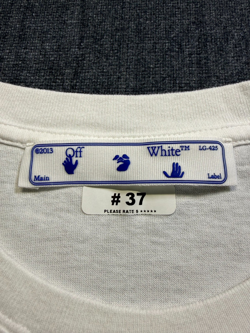 NWOT Off-White New Script Logo Tee Shirt Men's Large White Classic Short Sleeve