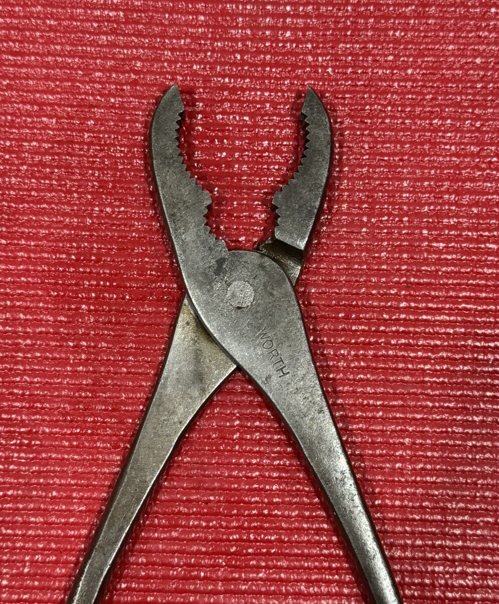 Vintage Worth Tools 10” Gas Pliers Gripping Plier STEEL Made In USA RARE N3