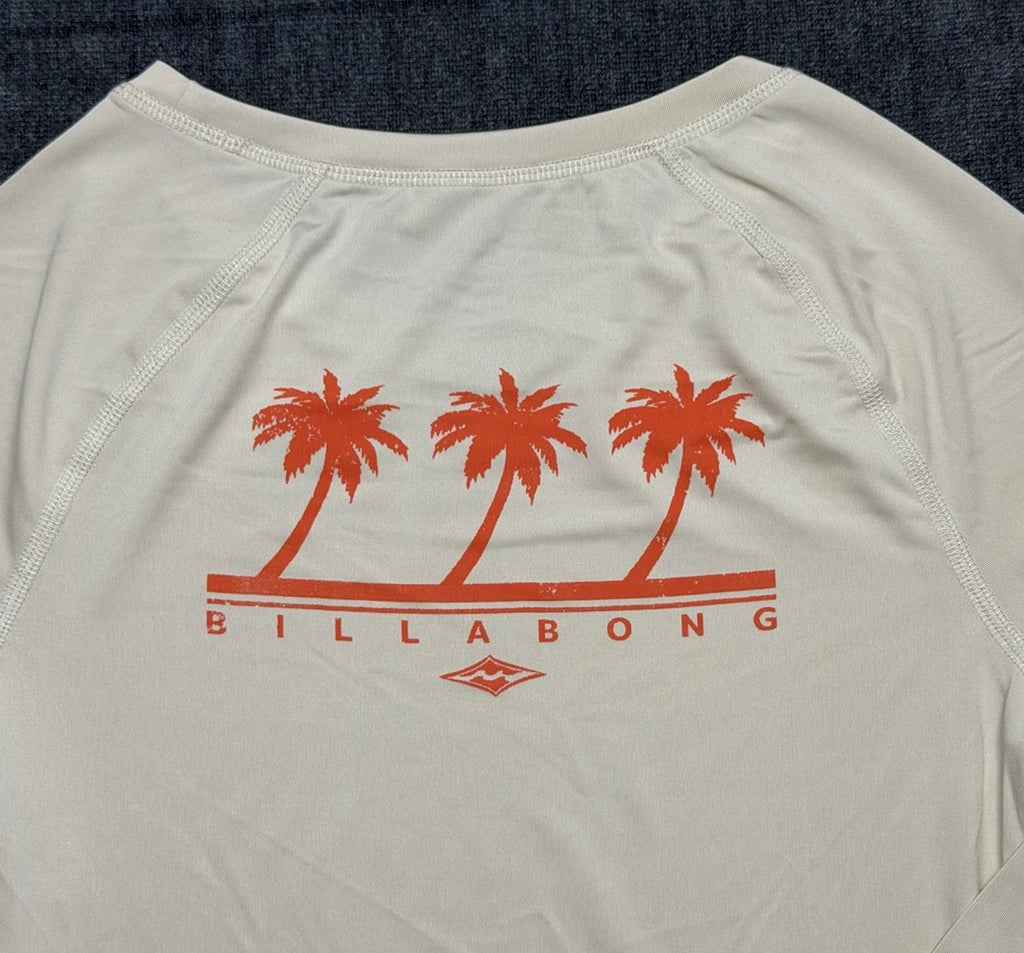 Billabong Women's UV Tee long sleeve Sun Shirt Tan White NEW | CHOOSE YOUR SIZE!
