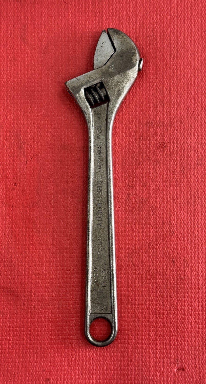 Vintage Crescent Crestoloy 12" Inch Adjustable Wrench, Jamestown, NY, USA