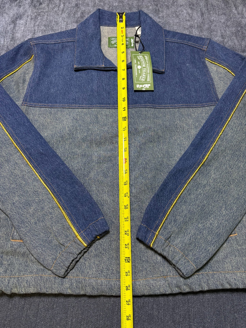 NWT Levi's X Tears Denim Track Jacket Men Medium Blue Full-Zip Collared Pockets