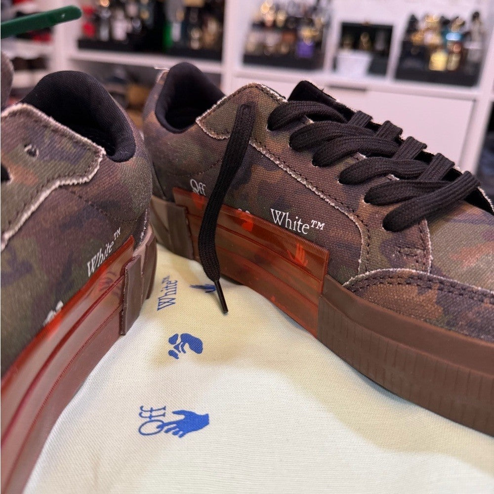 Off-White Vulcanized Military Black Camo Canvas Sneakers