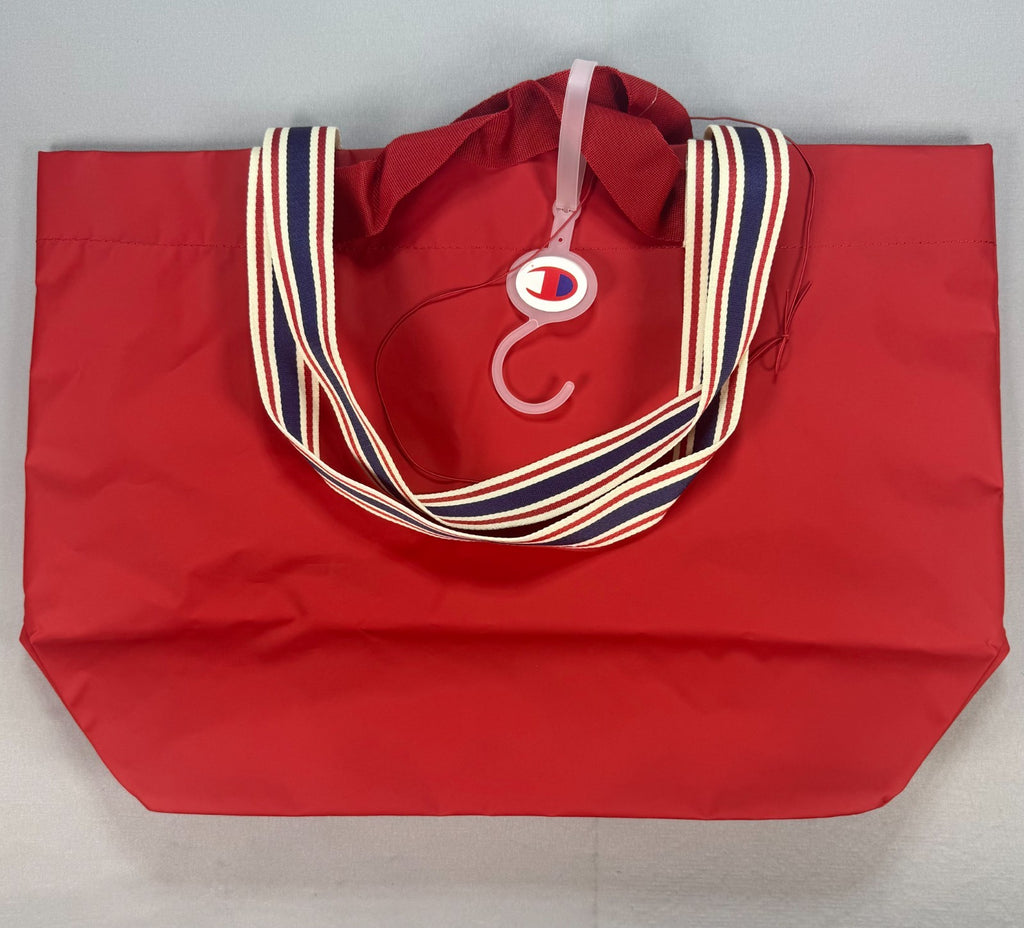 NWT Champion Logo Tote Shoulder Bag Women's Red Purse Gym Travel Zip Pocket