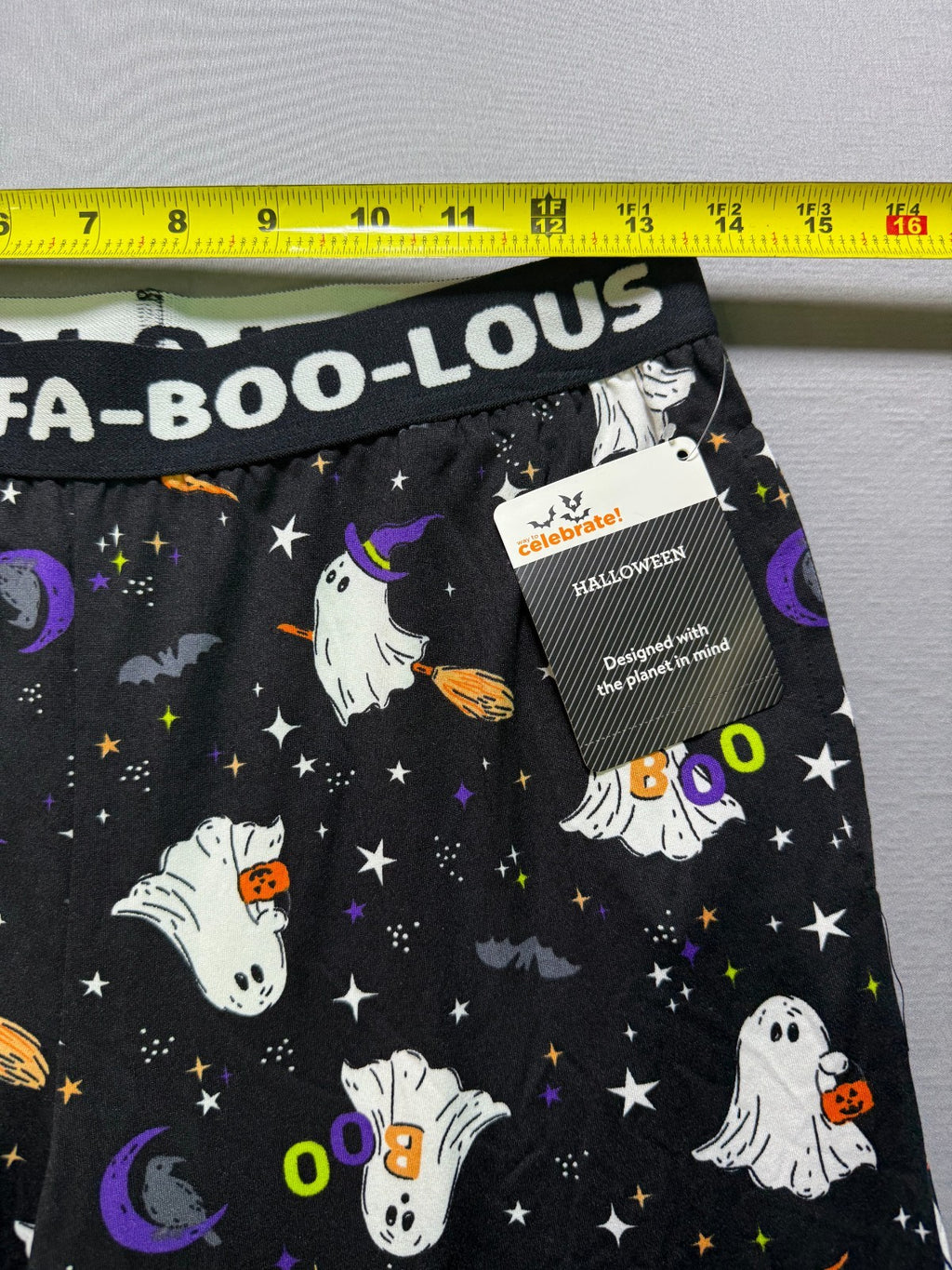 Way to Celebrate Halloween Theme Printed Sleep Pants Women XS Black Relaxed Fit