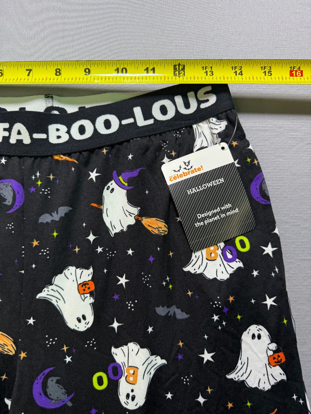 Way to Celebrate Halloween Theme Printed Sleep Pants Women XS Black Relaxed Fit