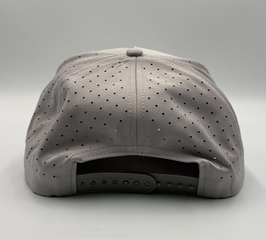 NWT Waggle Largemouth Bass Golf Hat Gray Adjustable Performance Snapback Cap