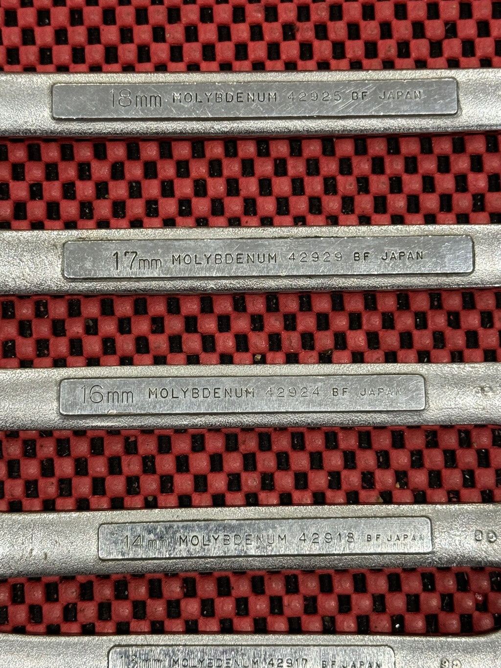 Vintage Craftsman Japan 9 Pc Combination Wrench Set 9-18mm Metric BF Molybdenum