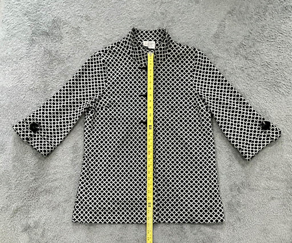 REQ WOMENS SIZE LARGE BLACK & WHITE SWEATER BLAZER/CARDIGAN G5