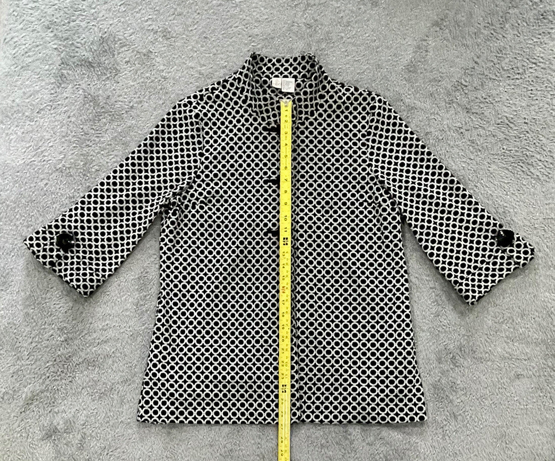 REQ WOMENS SIZE LARGE BLACK & WHITE SWEATER BLAZER/CARDIGAN G5