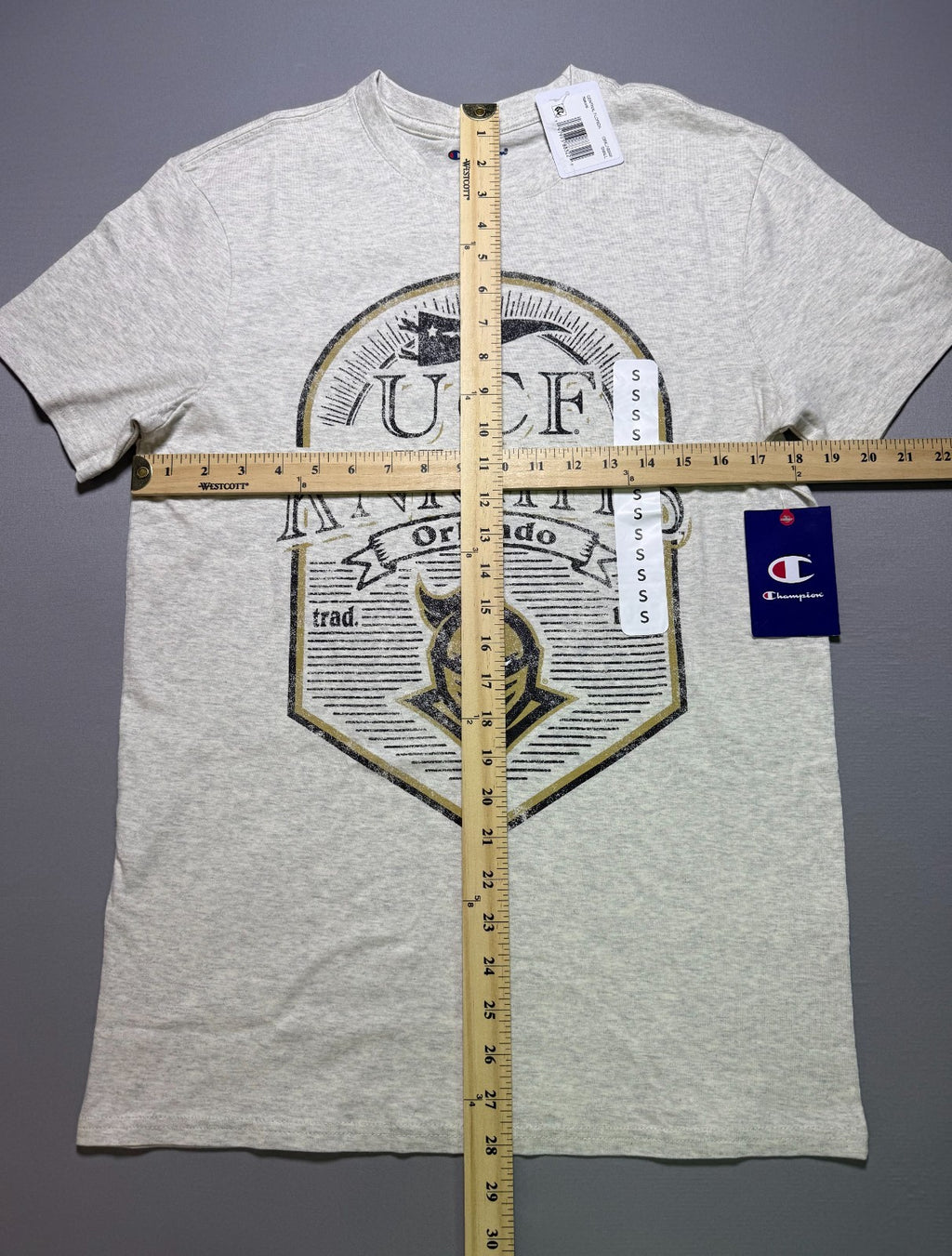NWT Champion UCF Knights T-Shirt Men's Small Gray Short Sleeve Crew Neck Sports
