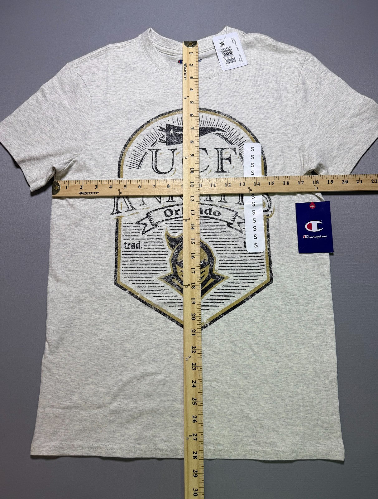 NWT Champion UCF Knights T-Shirt Men's Small Gray Short Sleeve Crew Neck Sports