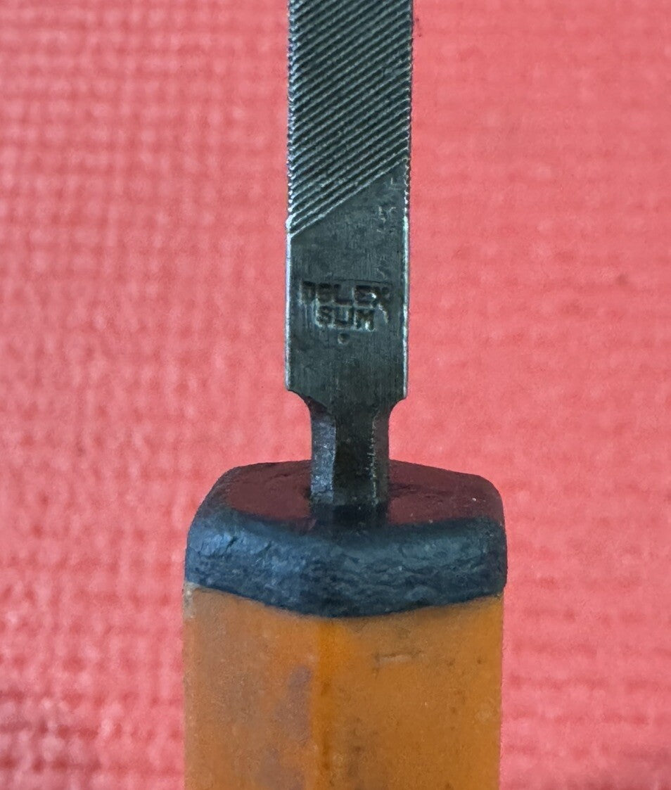 Vintage Nicholson 6" Slim Taper File With Handle Made In USA