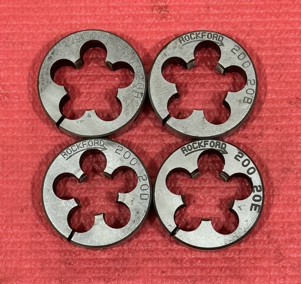 ROCKFORD 200 straight pipe split die 4 Pc Set 20A,20B,20D,20E
