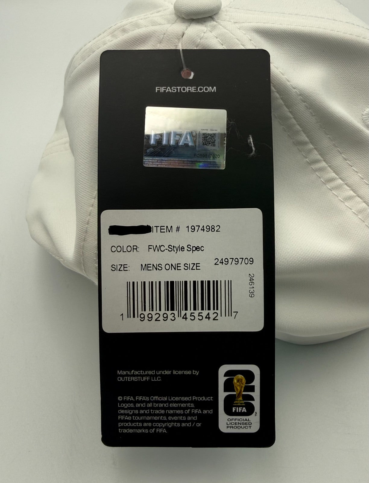 Licensed FIFA World Cup 2026 Soccer Hat Men White Sports Flex Fit Cap New