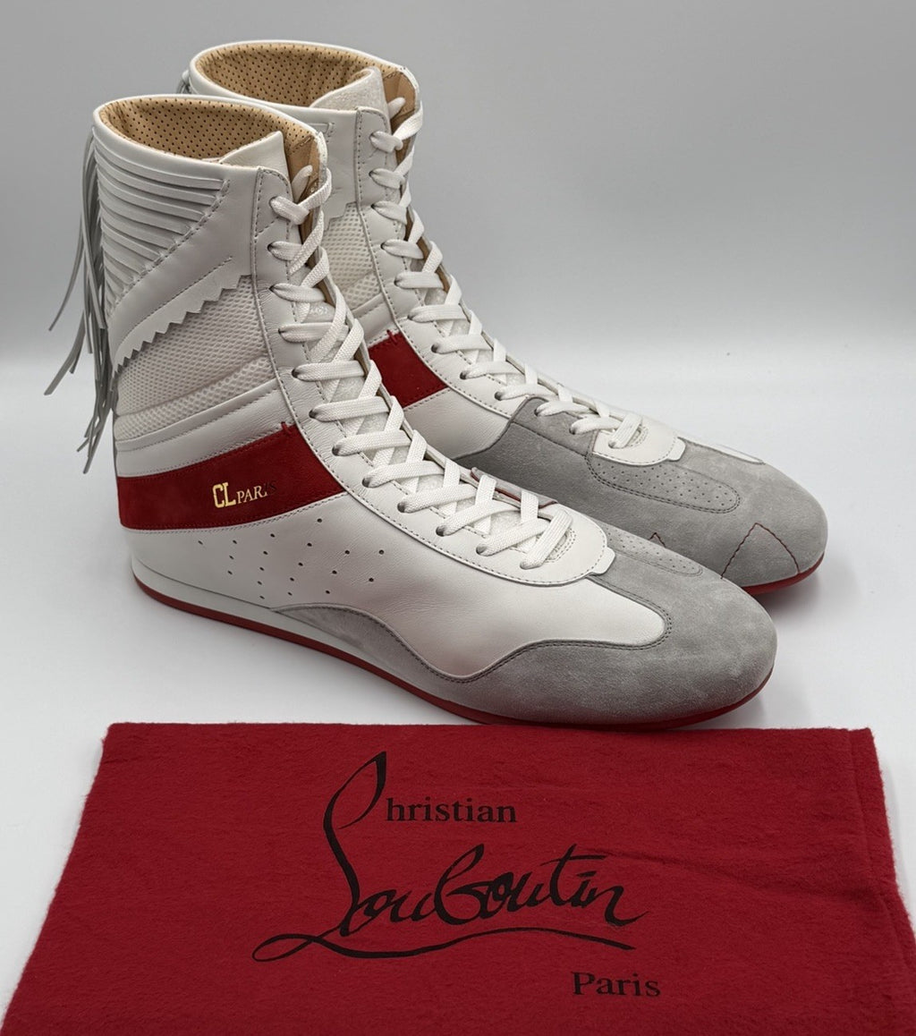AUTHENTIC CHRISTIAN LOUBOUTIN Suede Knock-Out Boxing Sneakers (44 EU; 11 US)
