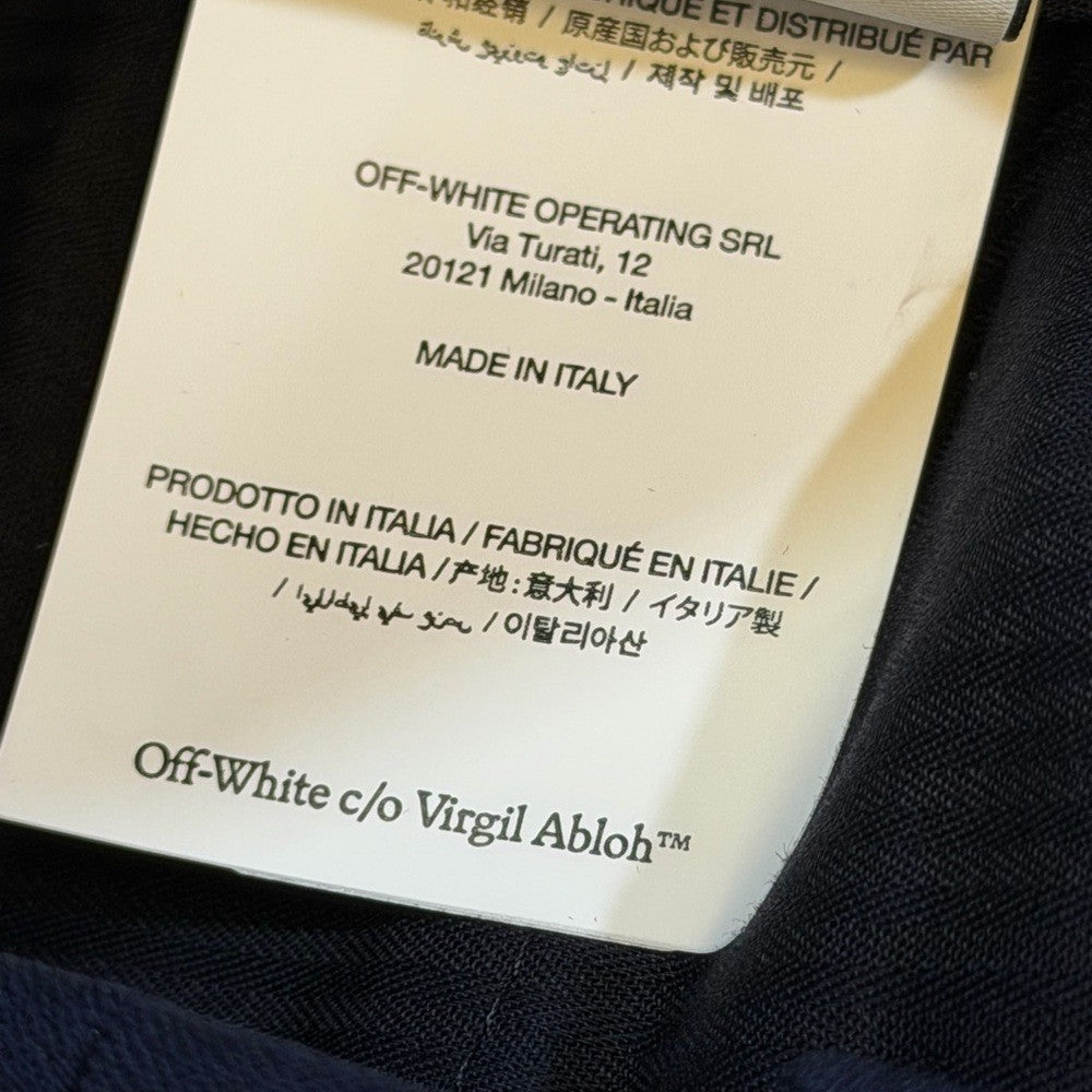Off-White Men's Tech-Wool Slim Pants Sierra Leone Dark Blue Dress Pants 34x34