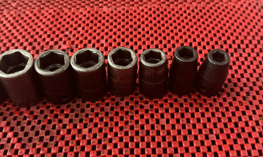Snap-on Tools 311IMYA 11pc 1/2" 6pt SAE Shallow Impact Socket Set USA Made