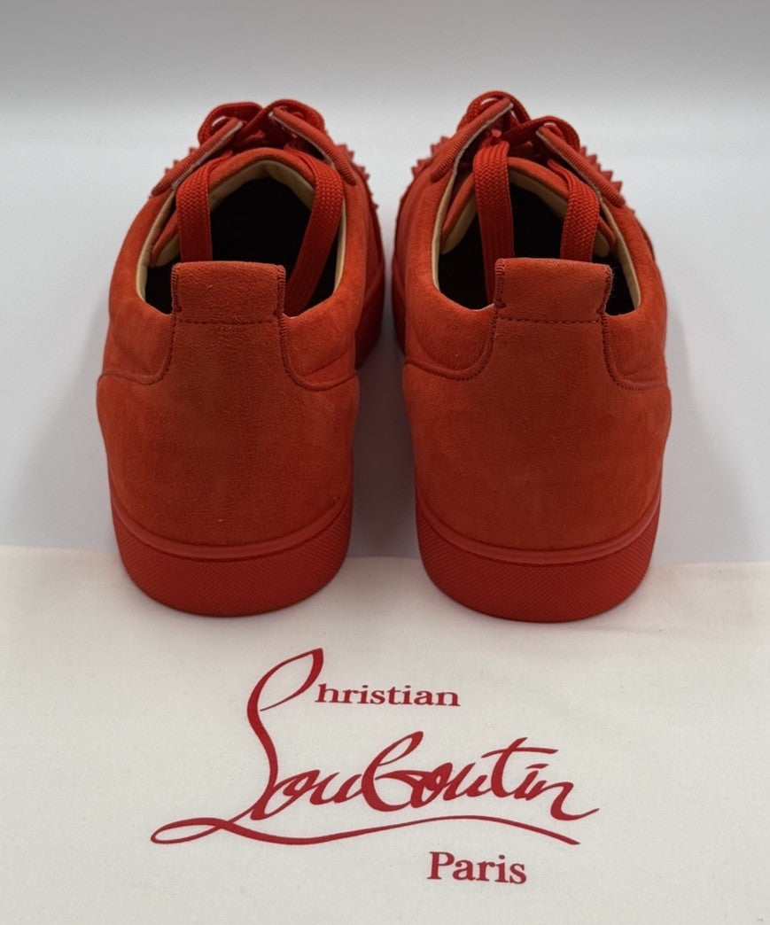 AUTHENTIC Christian Louboutin Junior Orange Suede Sneakers 44.5 EU 11.5 US