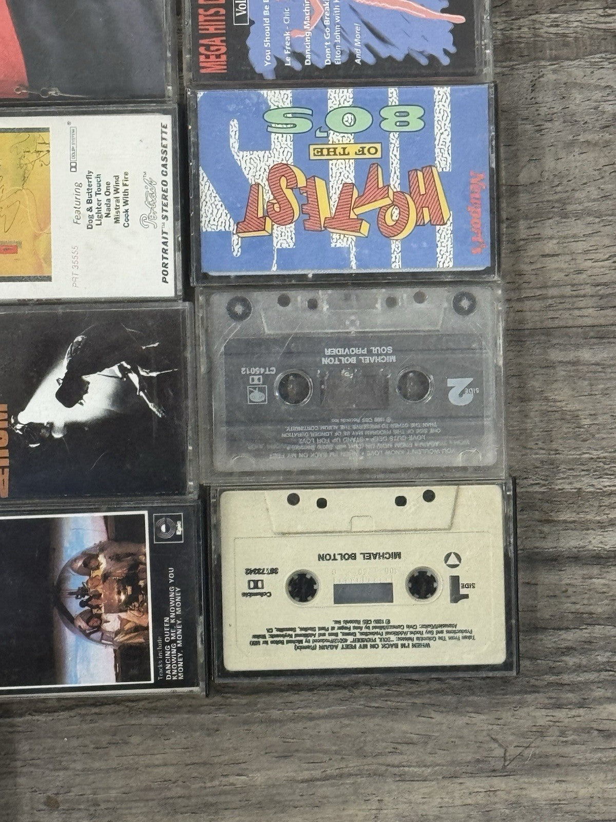 Cassette Tape Lot Of 34 Pop, R&B ,Rock" W/Carrying Case 1970’s 1980's 1990's