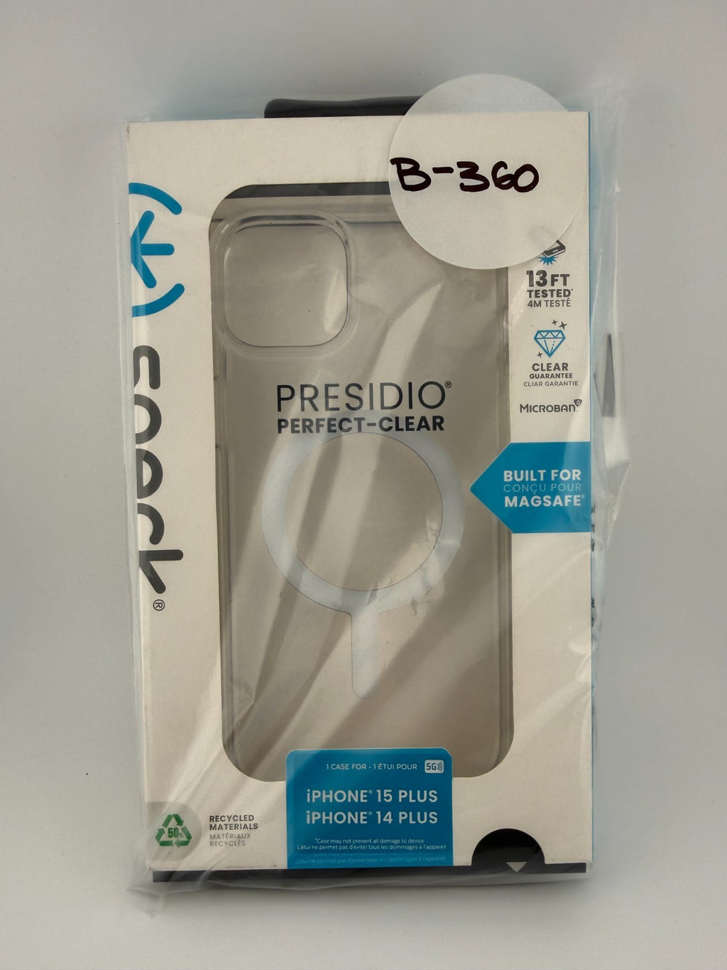 NEW Speck MagSafe 13ft Drop Presidio Perfect-Clear Case iPhone 15 Plus 14 Plus