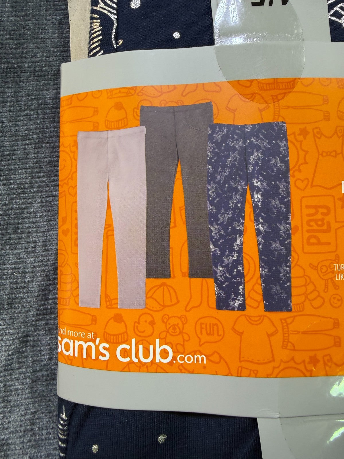 NWT Member's Mark My Favorite Leggings Girls 4/5 Multicolor Preppy - 3-Pack