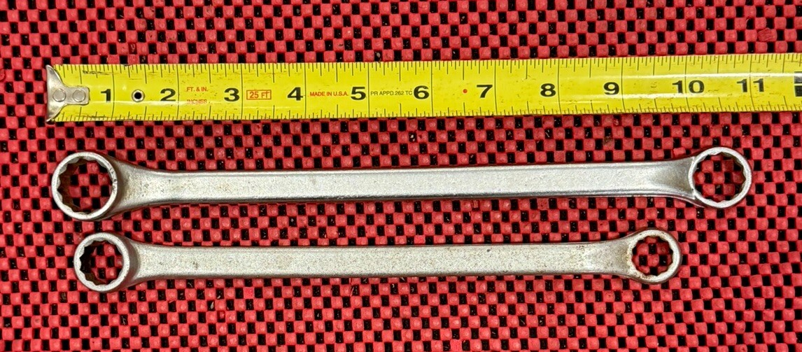 Vintage Fleet Tools 6320, 6324 2pc Set Box End Wrench 3/4”x11/16”, 5/8”x9/16”USA