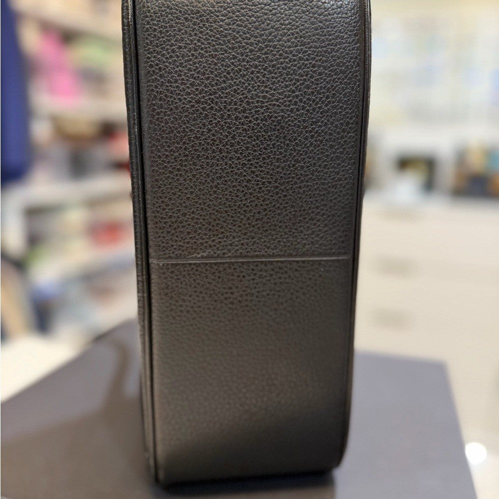 Burberry Black Leather Nova Check Mini Boston Bag - 32cm