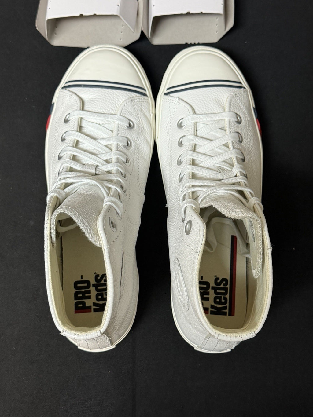 Pro-Keds Royal Men's size 10 Hi Lace Up White Leather Canvas Shoes Sneaker