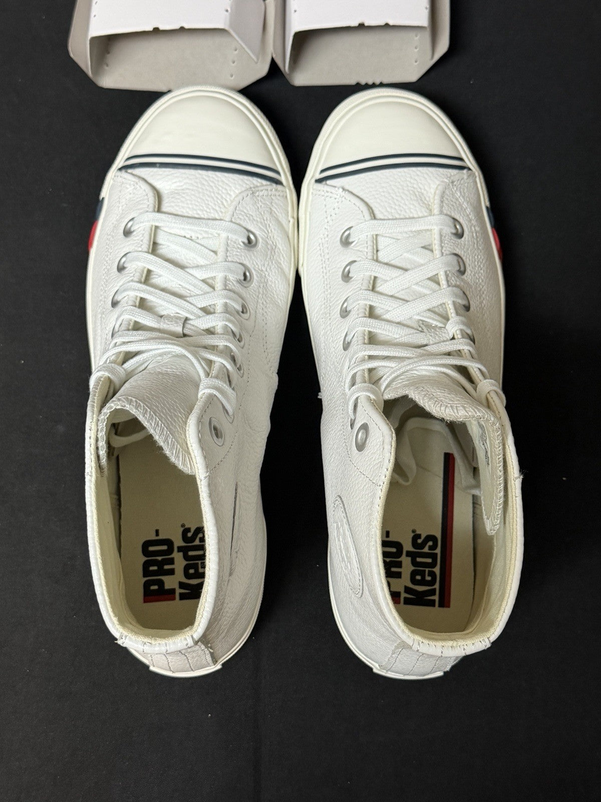 Pro-Keds Royal Men's size 10 Hi Lace Up White Leather Canvas Shoes Sneaker