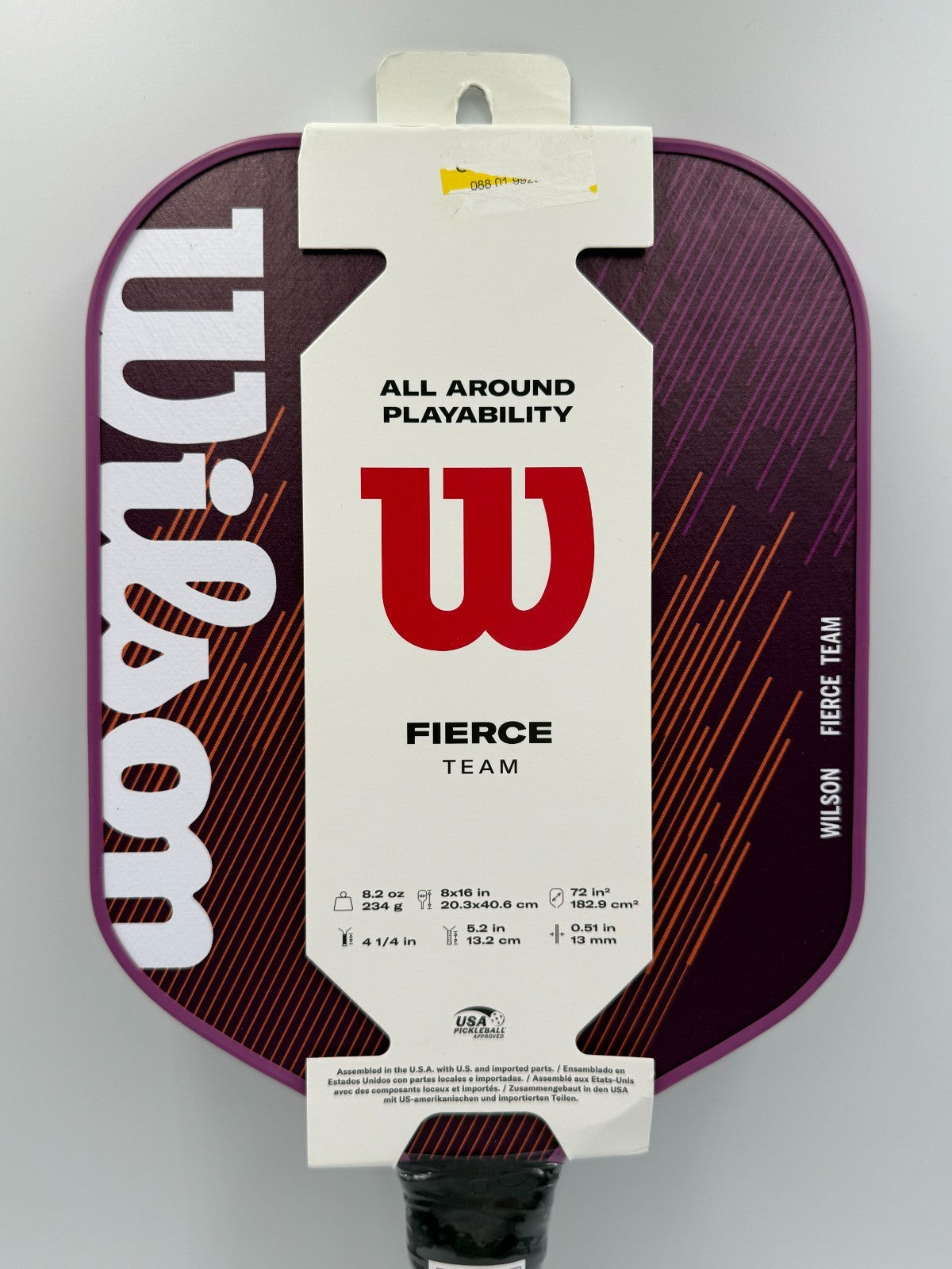 New Wilson Fierce Team Pickleball Paddle All Around Playability Purple Racket