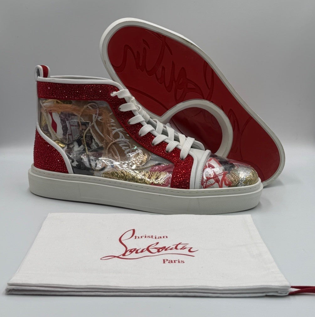 Authentic Christian Louboutin High-Top Trash Sneakers Mens Size 44.5 EU 11.5 US