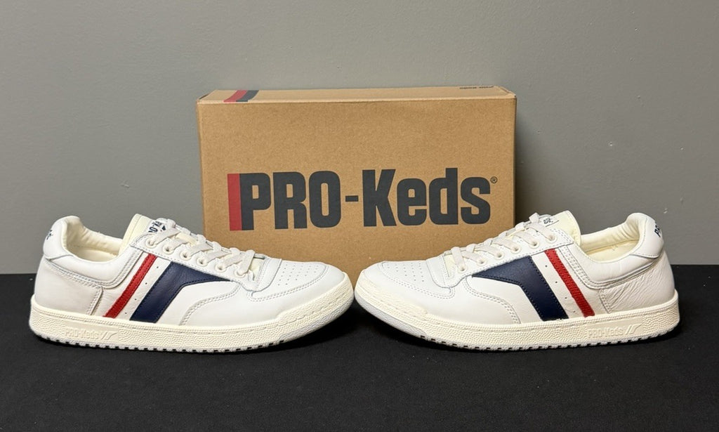 Pro-Keds Skyhawk Men's Size 13 (M) White/Blue/Red Low Top Leather Sneakers NWT