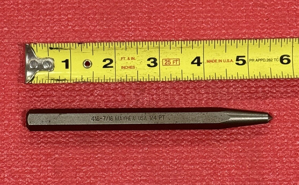 Mayhew Tools New 416 7-16” 1/4 PT  Center Punch Made In USA