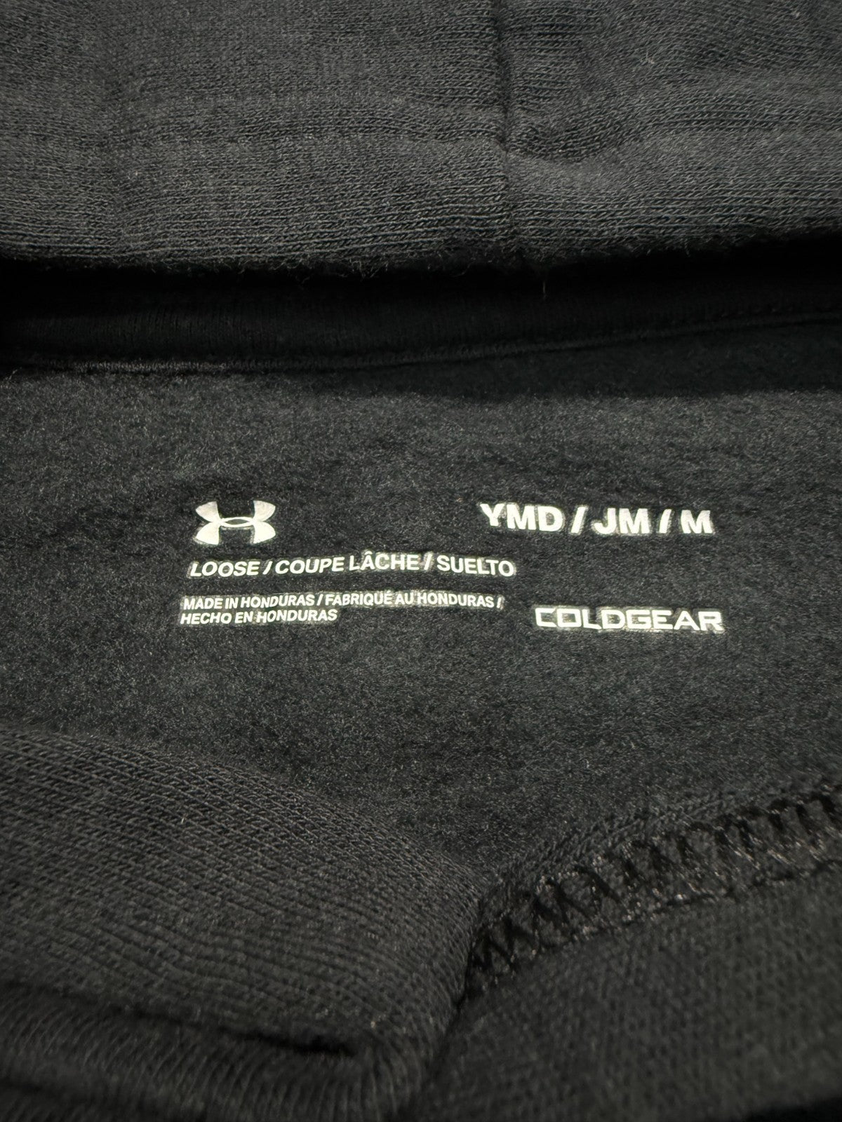 NWT Under Armour Rival Fleece Big Logo Hoodie Boys Medium Black Long Sleeve Y2K