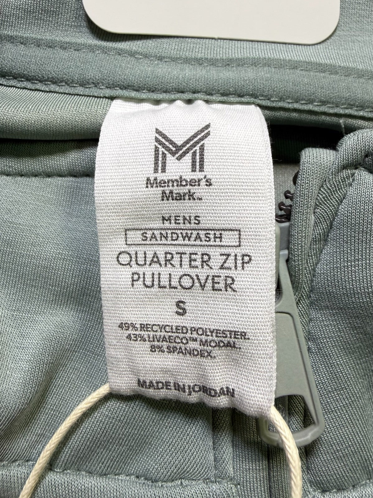 NWT Member's Mark Sandwash Quarter-Zip Pullover Sweatshirt Men's Green Small