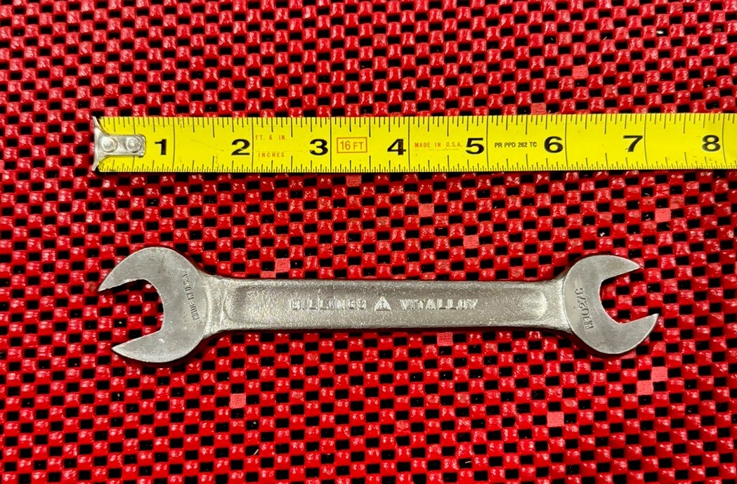 Vintage Billings Vitalloy M-1027-C USA 9/16” X 11/16” open end wrench MADE USA