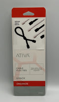 New Ativa Cable Flex Ties Reusable Cord Management Wire Wraps - Pack of 6