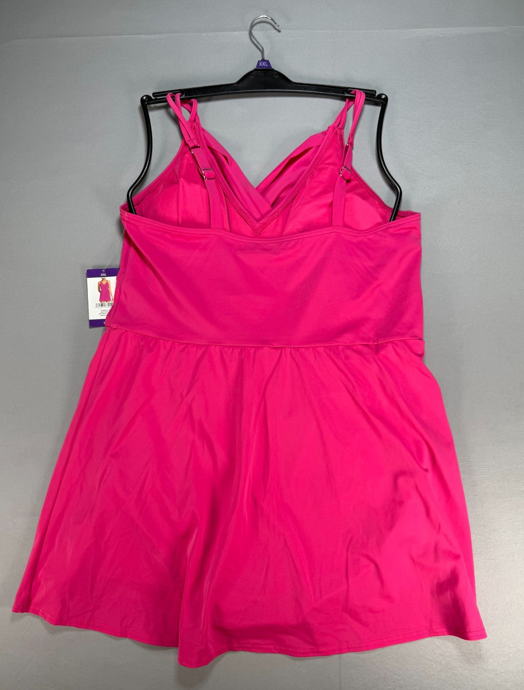 Land's End Adjustable Strap Pull On-Swim Dress Women 2XL Pink Sleeveless Preppy