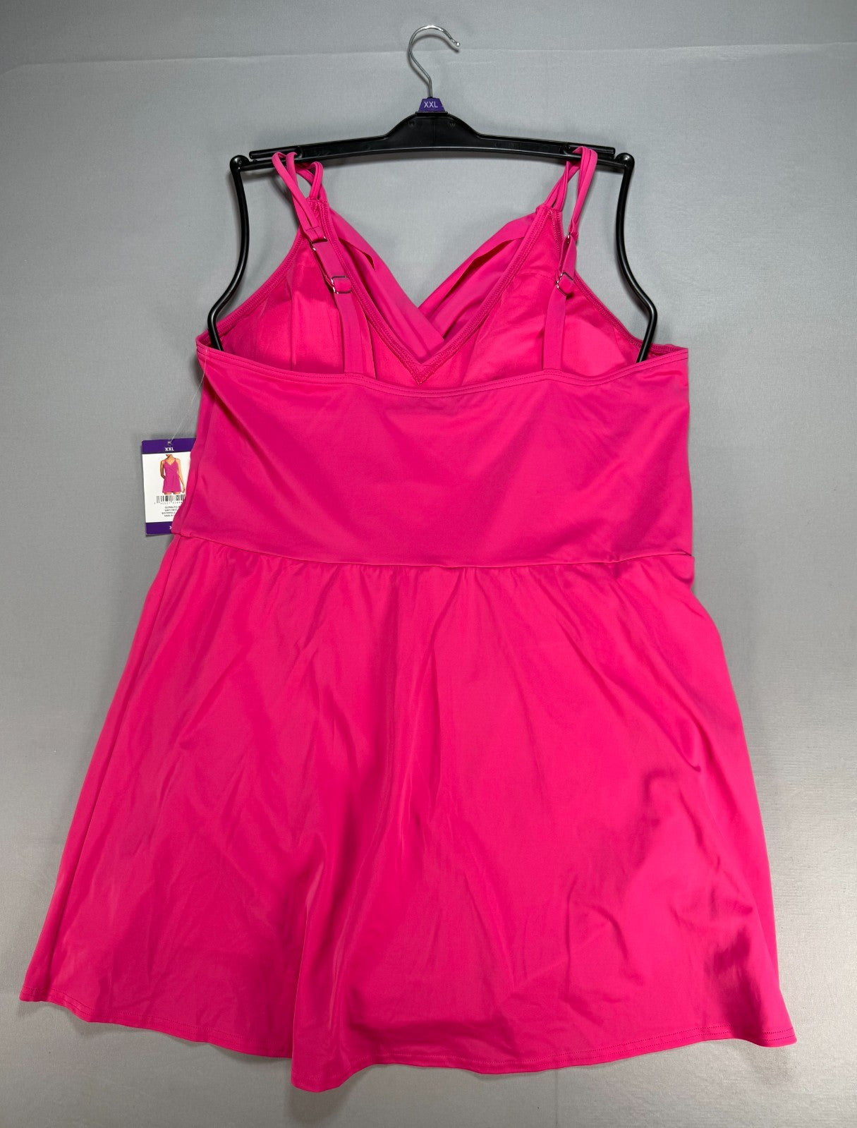 Land's End Adjustable Strap Pull On-Swim Dress Women 2XL Pink Sleeveless Preppy