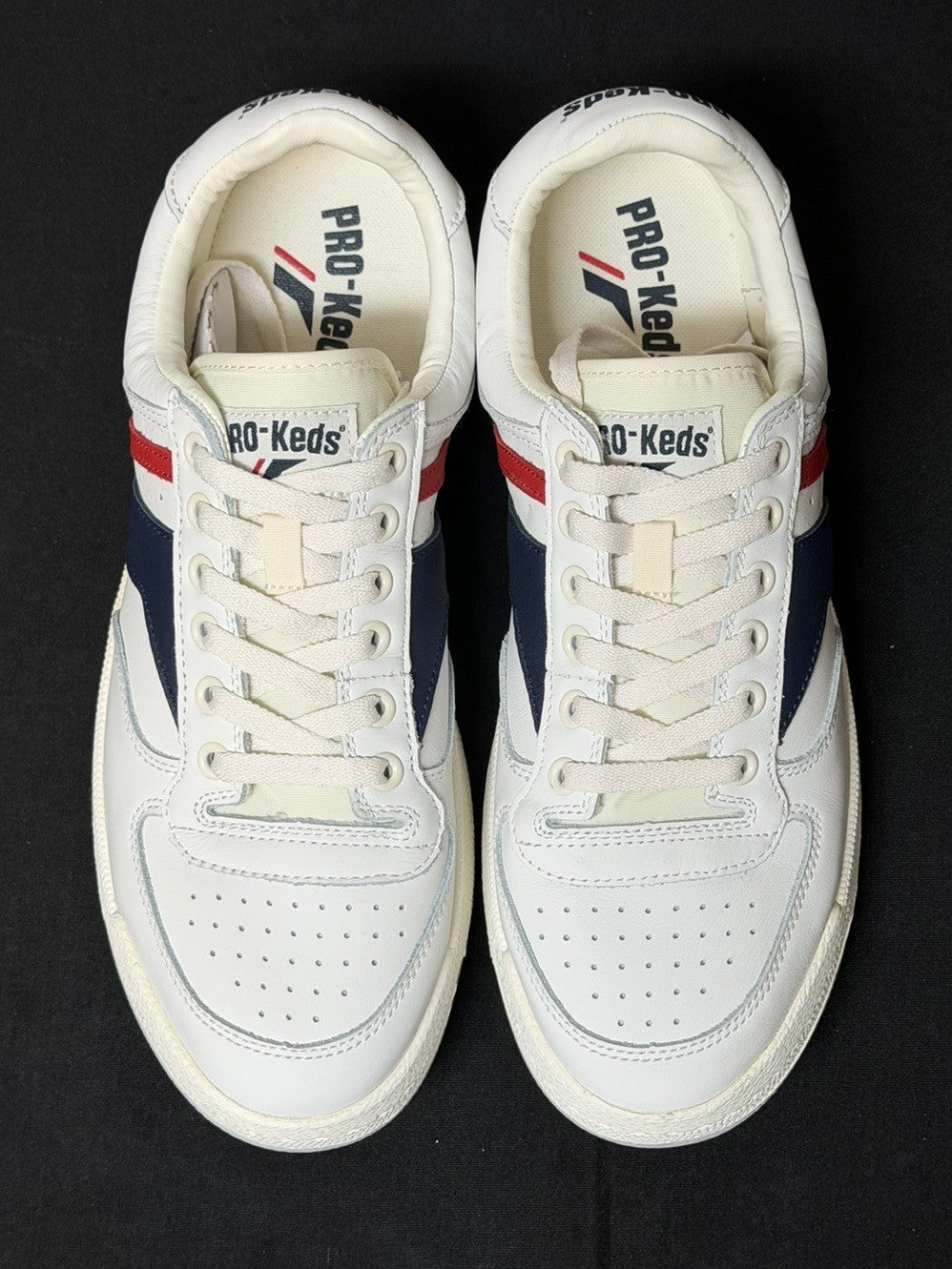 Pro-Keds Skyhawk Men's Size 13 (M) White/Blue/Red Low Top Leather Sneakers NWT