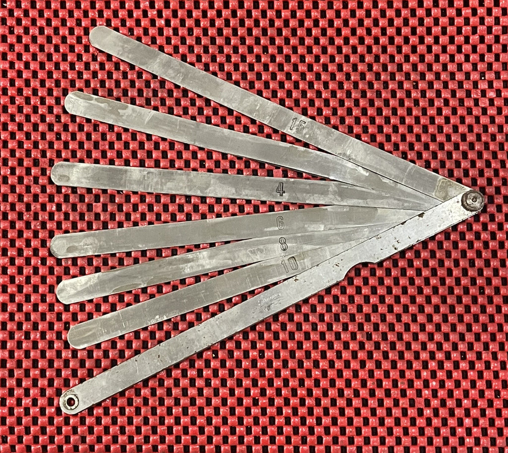 VINTAGE FLEMING TOOLS 1342 THICKNESS GUAGE SET WITH OG PAPER CASE MADE IN USA M8