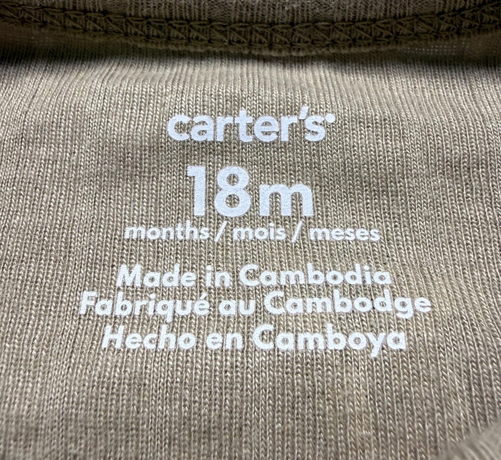 NWT Carter's 3-Piece Outfit Set Baby Girls 18 Months Taupe Long Sleeve Comfort