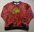 NWT Switch Remarkable Kings Leopard Print Crew Neck Sweatshirt Women's 2X Orange