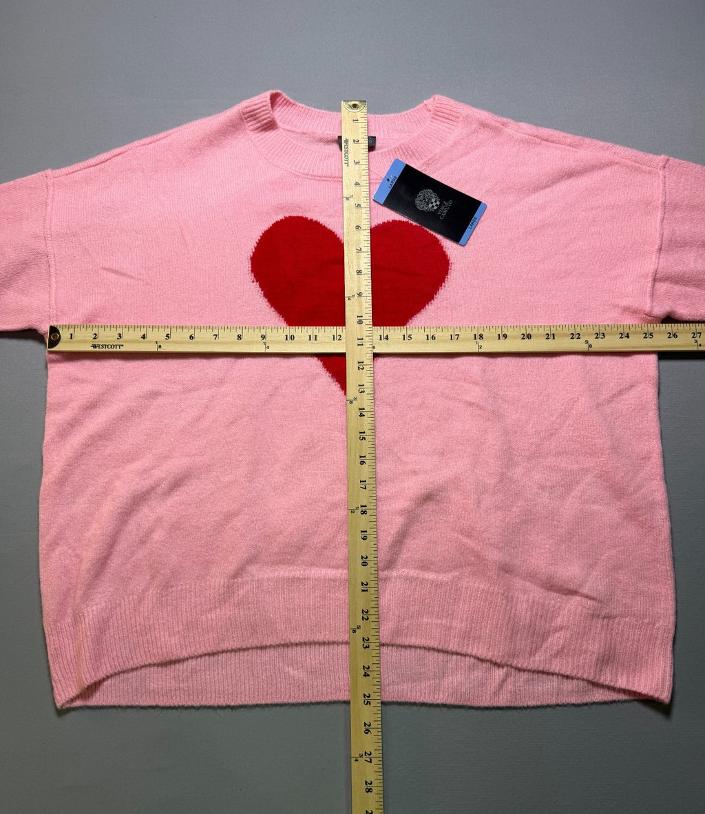 NWT Vince Camuto Valentine's Pullover Sweater Women's Large Pink Long Sleeve