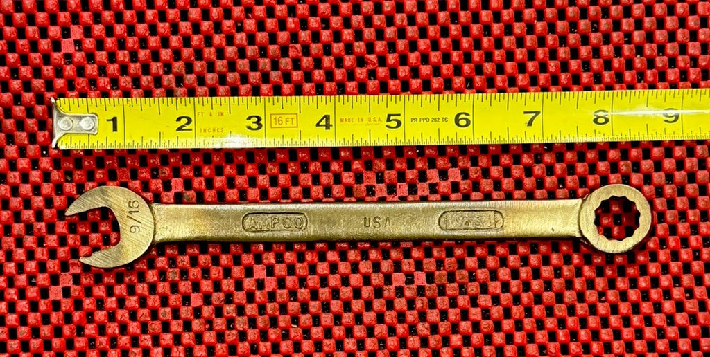 Ampco Safety Tools W-631 Combination Wrench, Bronze Sae, 9/16” Made In USA Rare