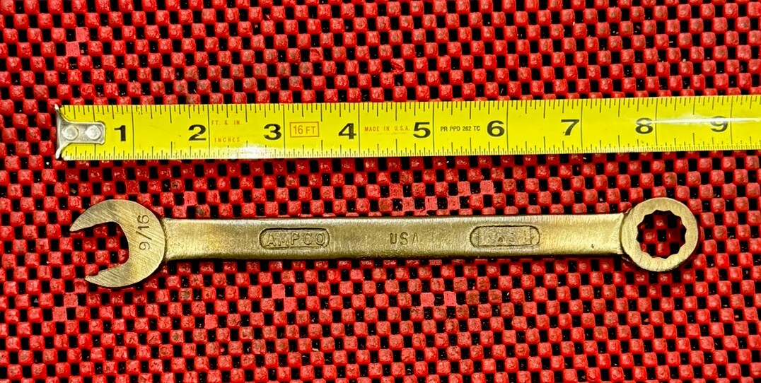 Ampco Safety Tools W-631 Combination Wrench, Bronze Sae, 9/16” Made In USA Rare