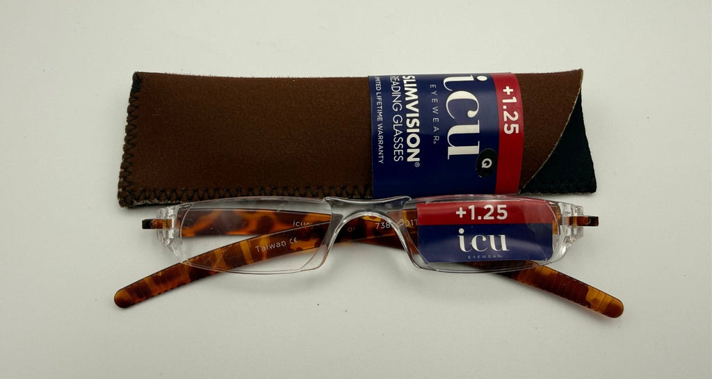 ICU Eyewear by Dr. Dean Edell Slim Vision Reading Glasses +1.25 Magnification