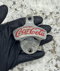 Vintage Star X Coca-Cola Metal Bottle Opener Wall Mounted Brown Co. Rare
